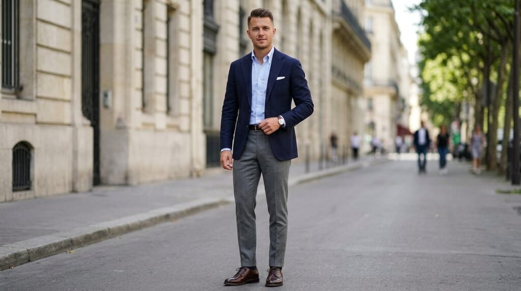 navy blazer outfit