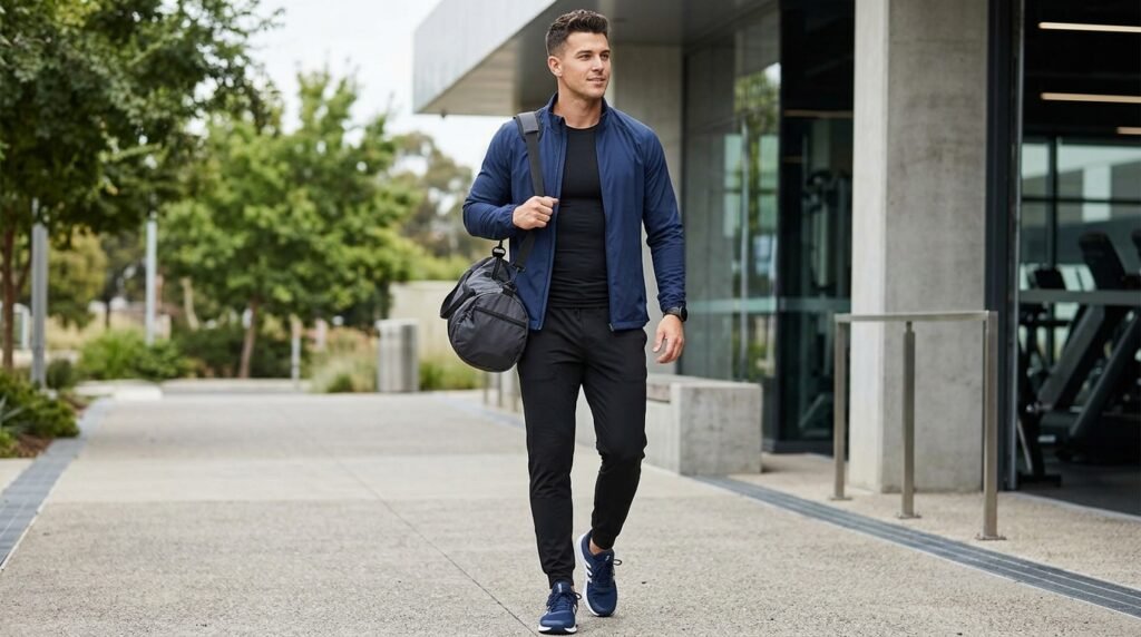 layered gym outfit men