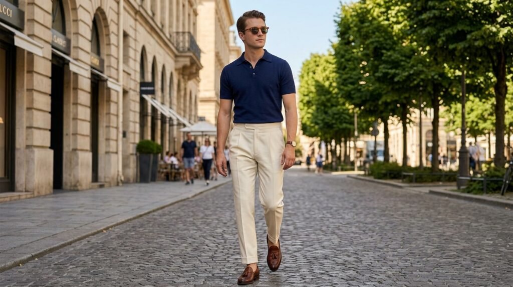 knit polo preppy style