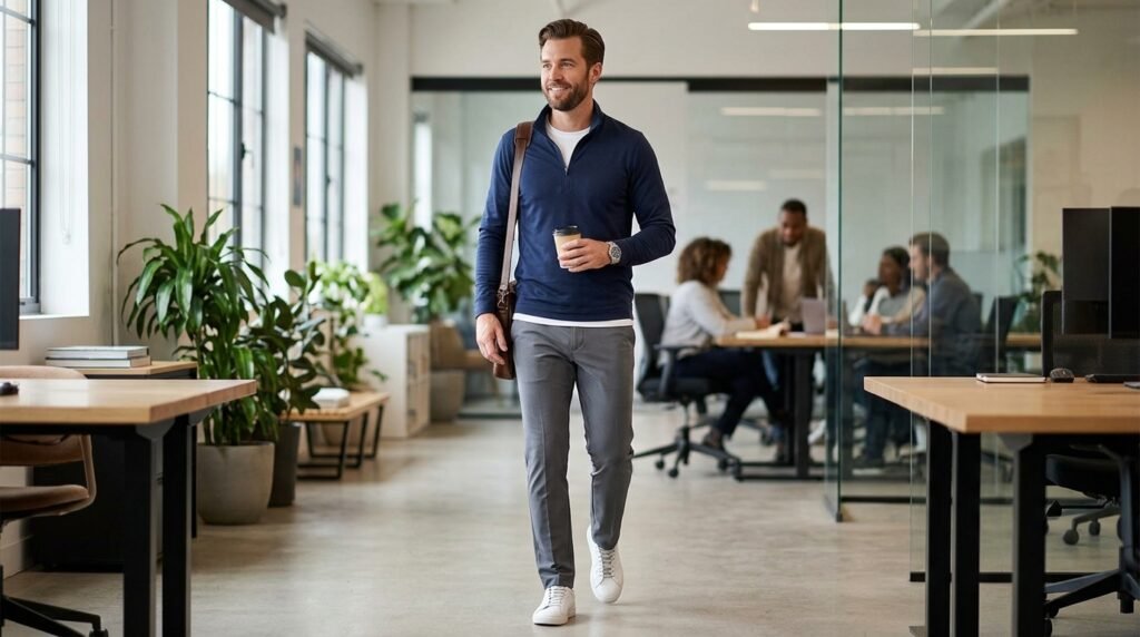 smart athleisure office look