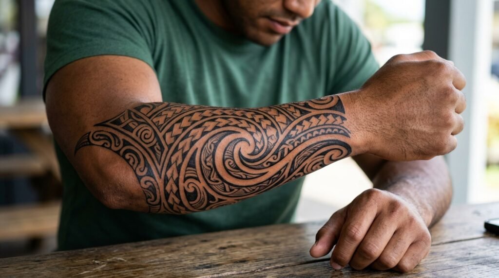 Polynesian Forearm Tattoo