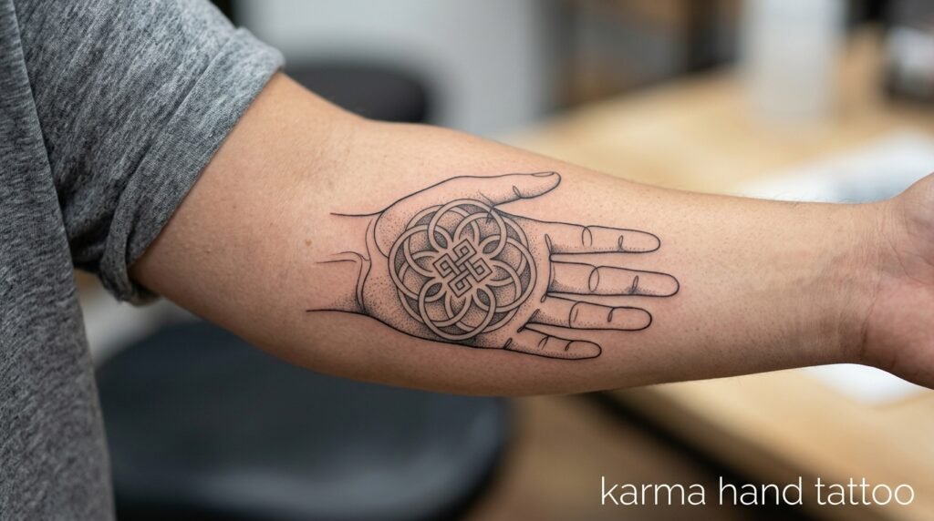 karma hand tattoo