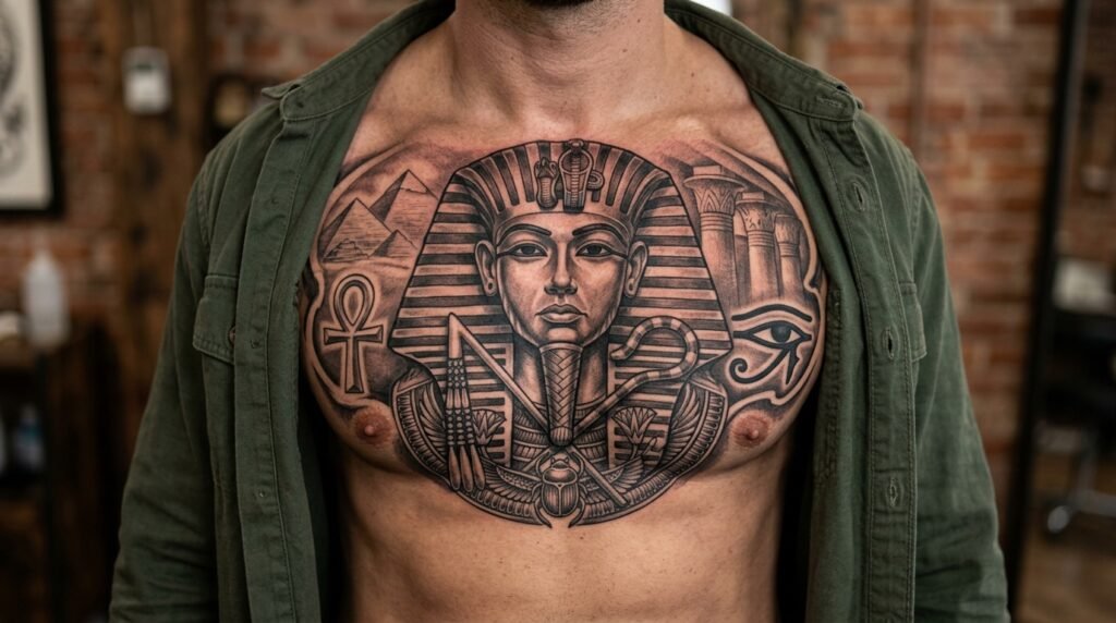 Pharaoh Chest Tattoo