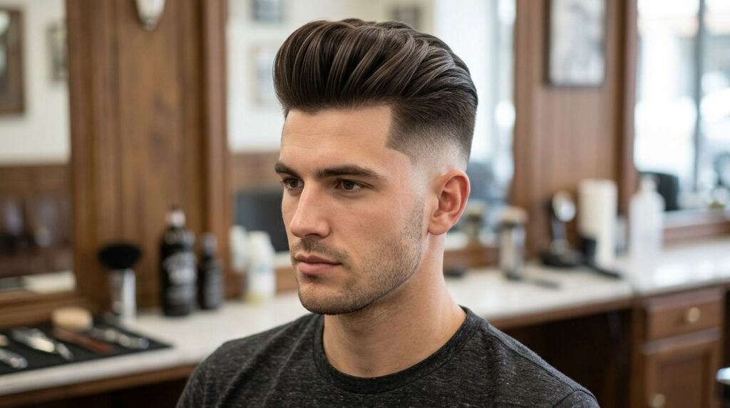 high skin fade pompadour
