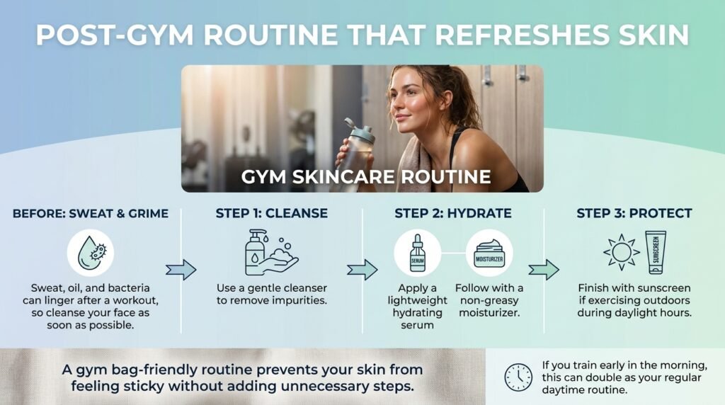 gym skincare routine