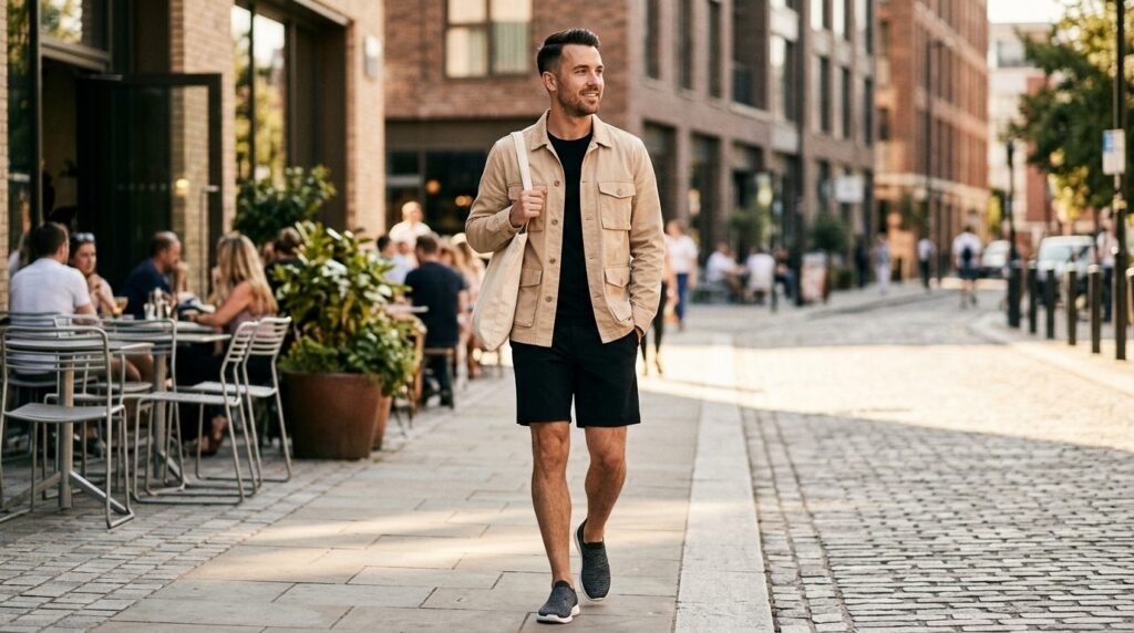 summer athleisure shorts outfit