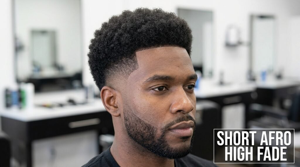 short afro high fade