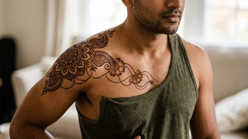 Shoulder Chest Mehndi