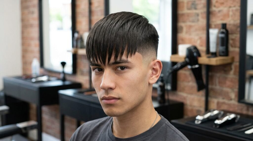 long fringe skin fade
