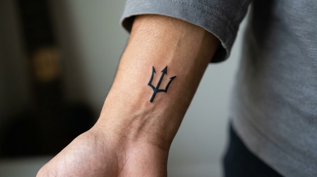 small trident tattoo