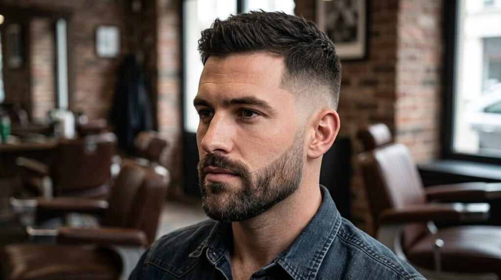 low faded Spartan beard