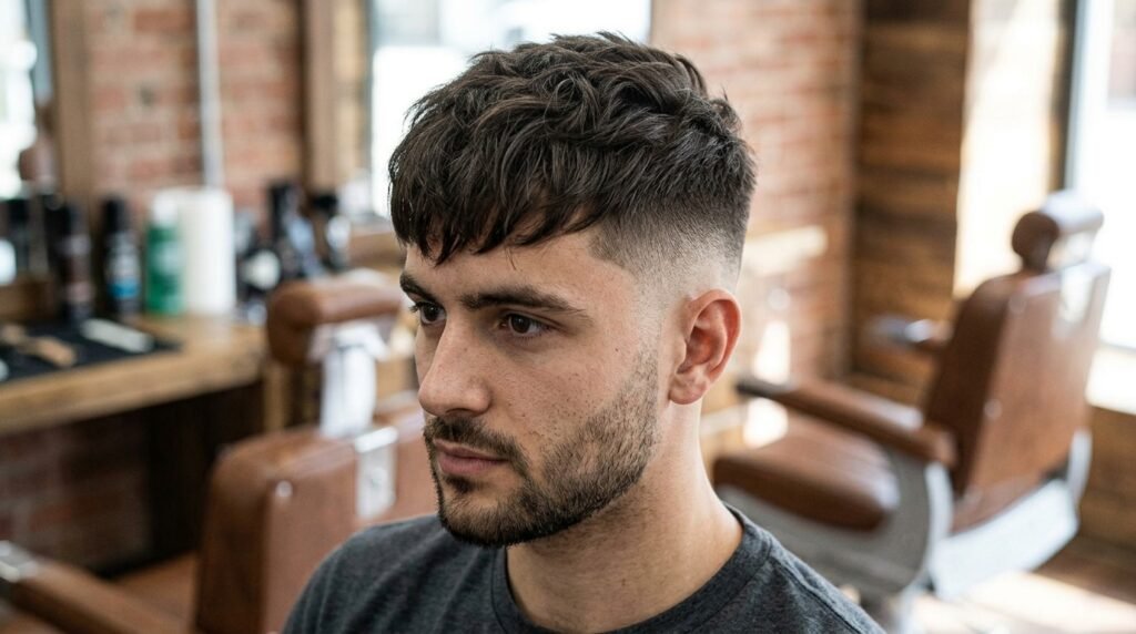 textured French crop high fade