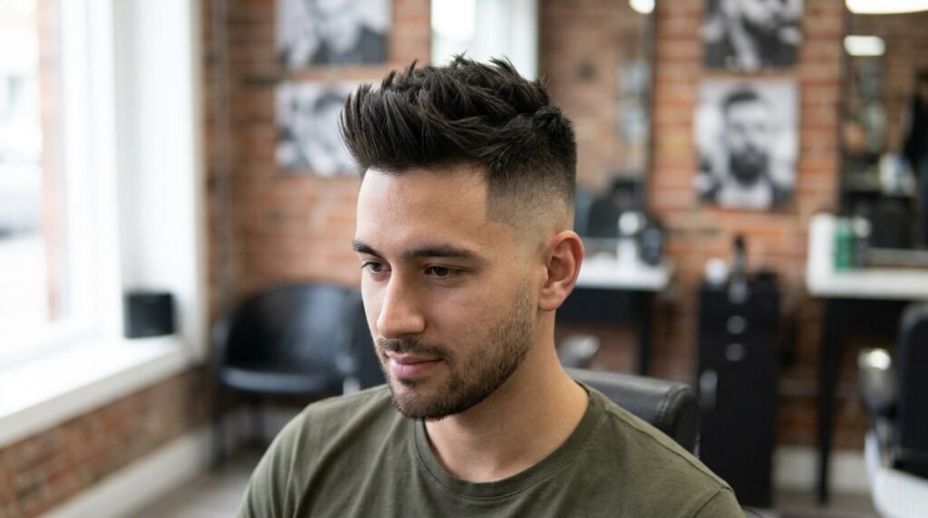 textured spiky high fade