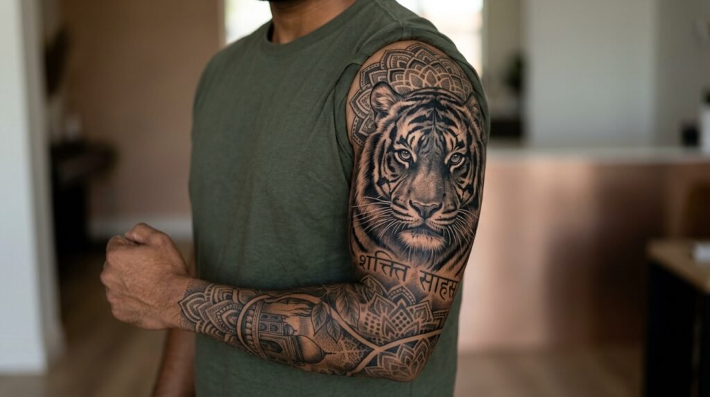 tiger sleeve tattoo