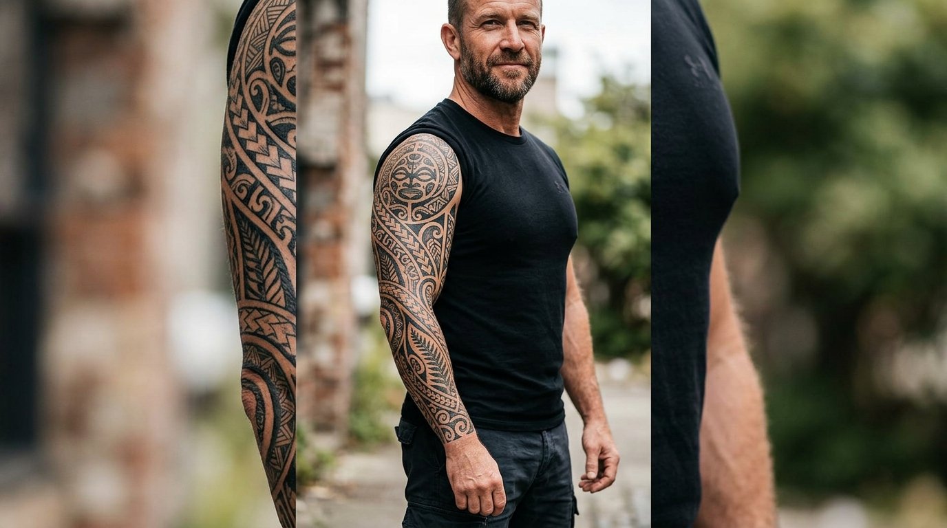 Tribal Arm Sleeve Tattoo Men