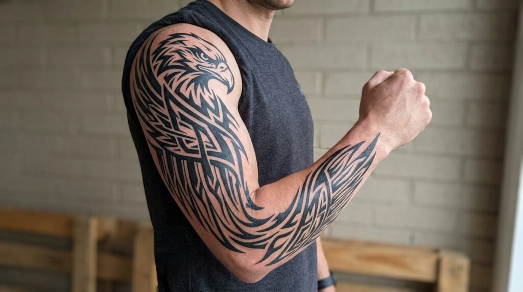 ocean tribal sleeve tattoo