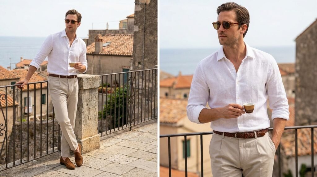 Italian linen summer outfit
