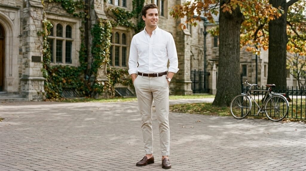 white oxford preppy outfit