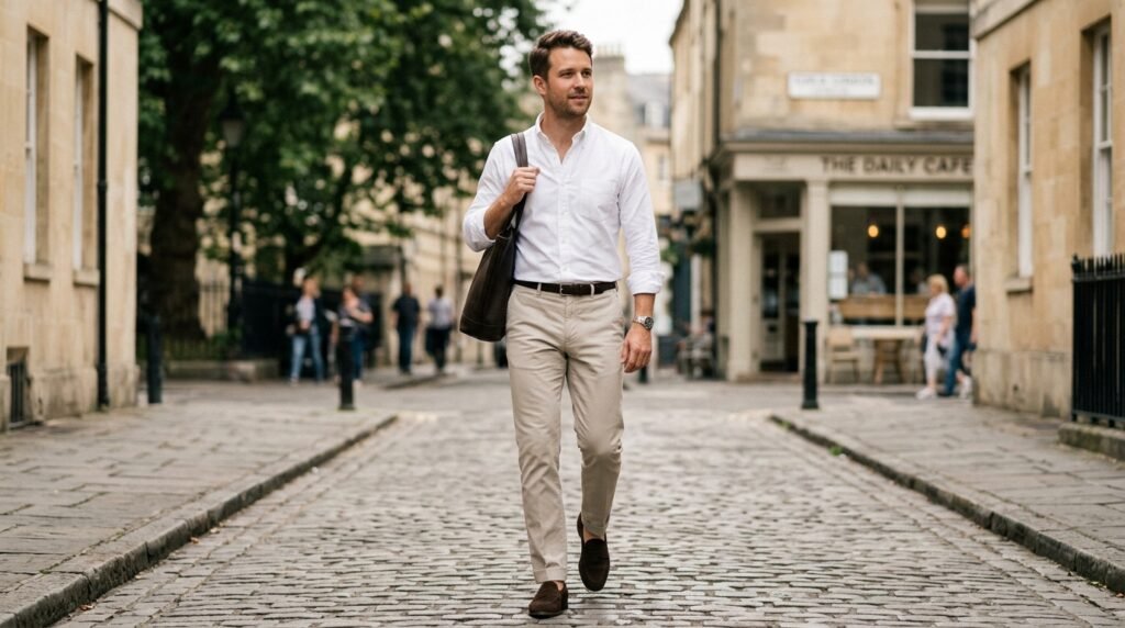 white Oxford outfit
