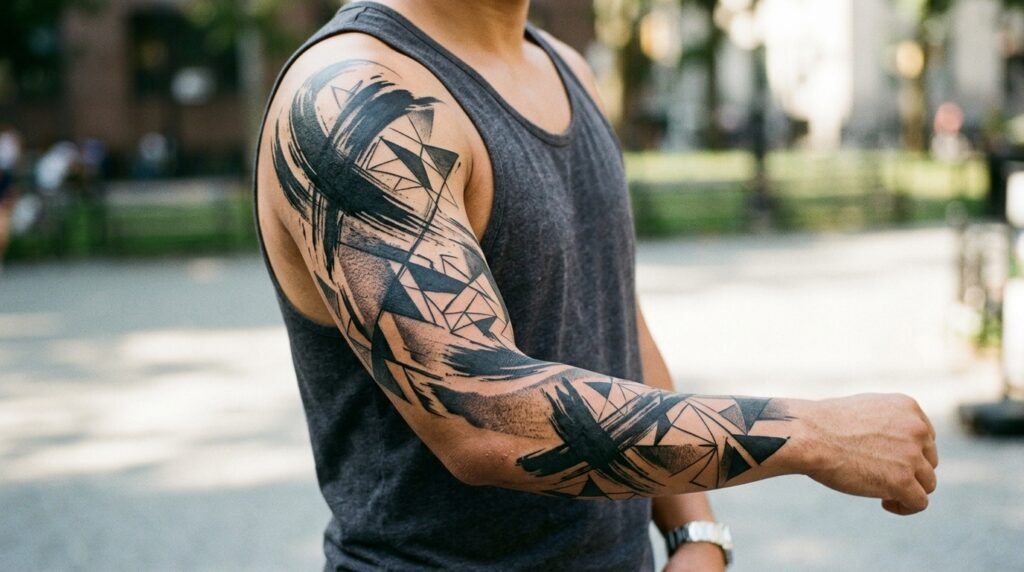  abstract black sleeve tattoo