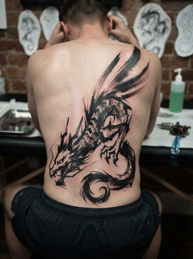 abstract dragon tattoo