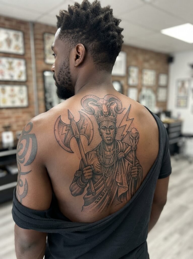 african god tattoo men
