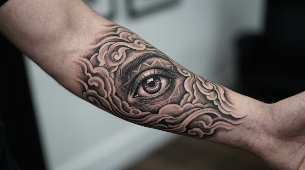 eye tattoo sleeve design