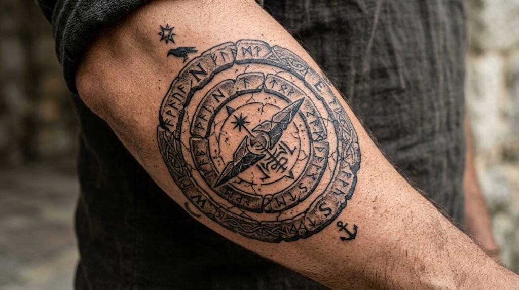 Seal Compass Tattoo