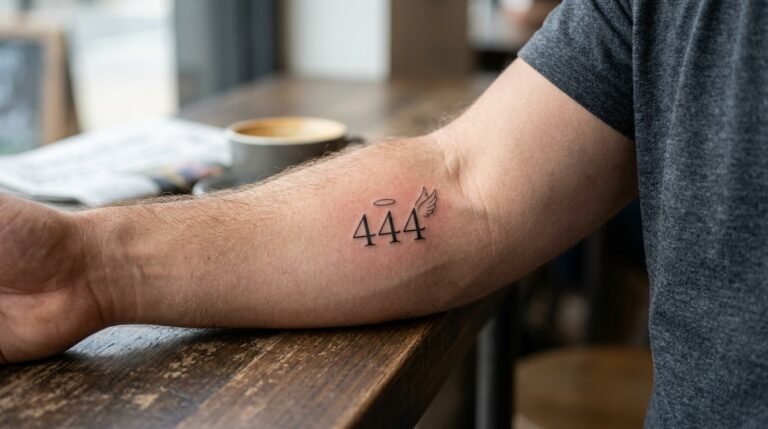 Angel number tattoo for men
