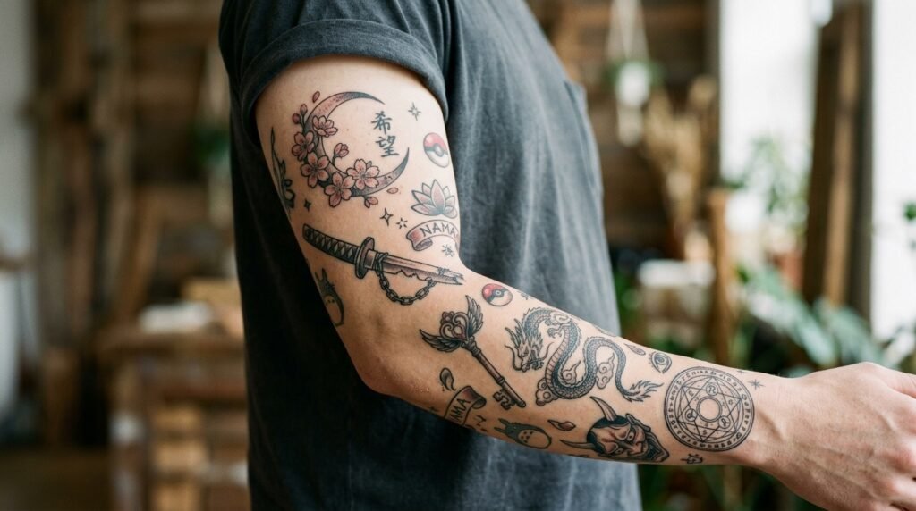 Anime Patchwork Tattoos