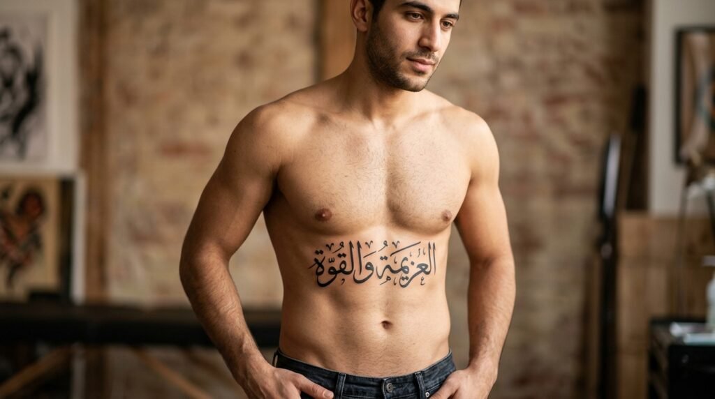 arabic belly tattoo men