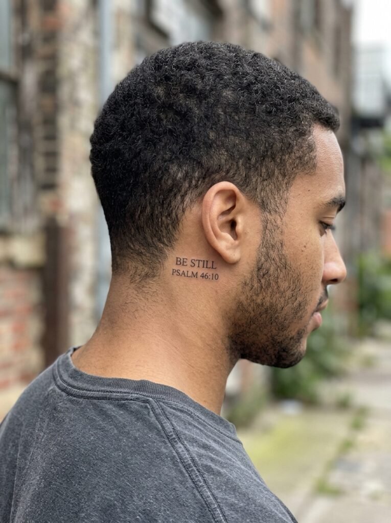 behind ear bible verse tattoo