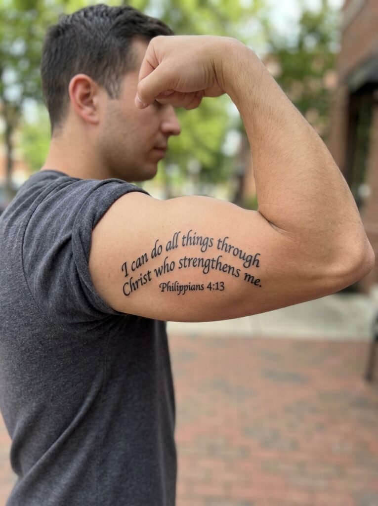 bible verse bicep tattoo