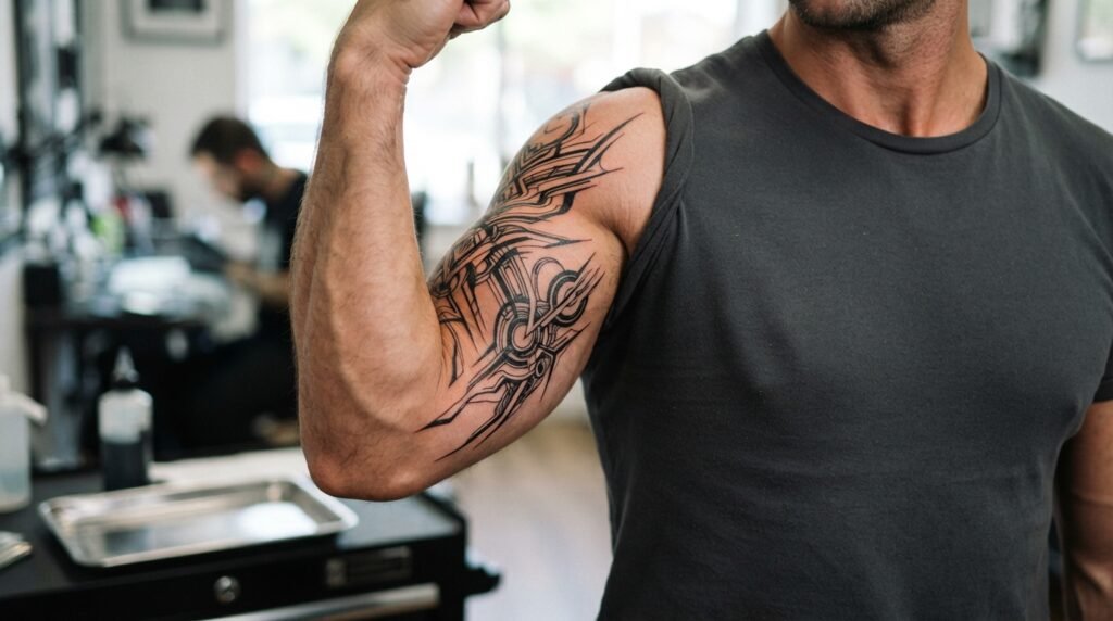 Cybersigilism Bicep Tattoo