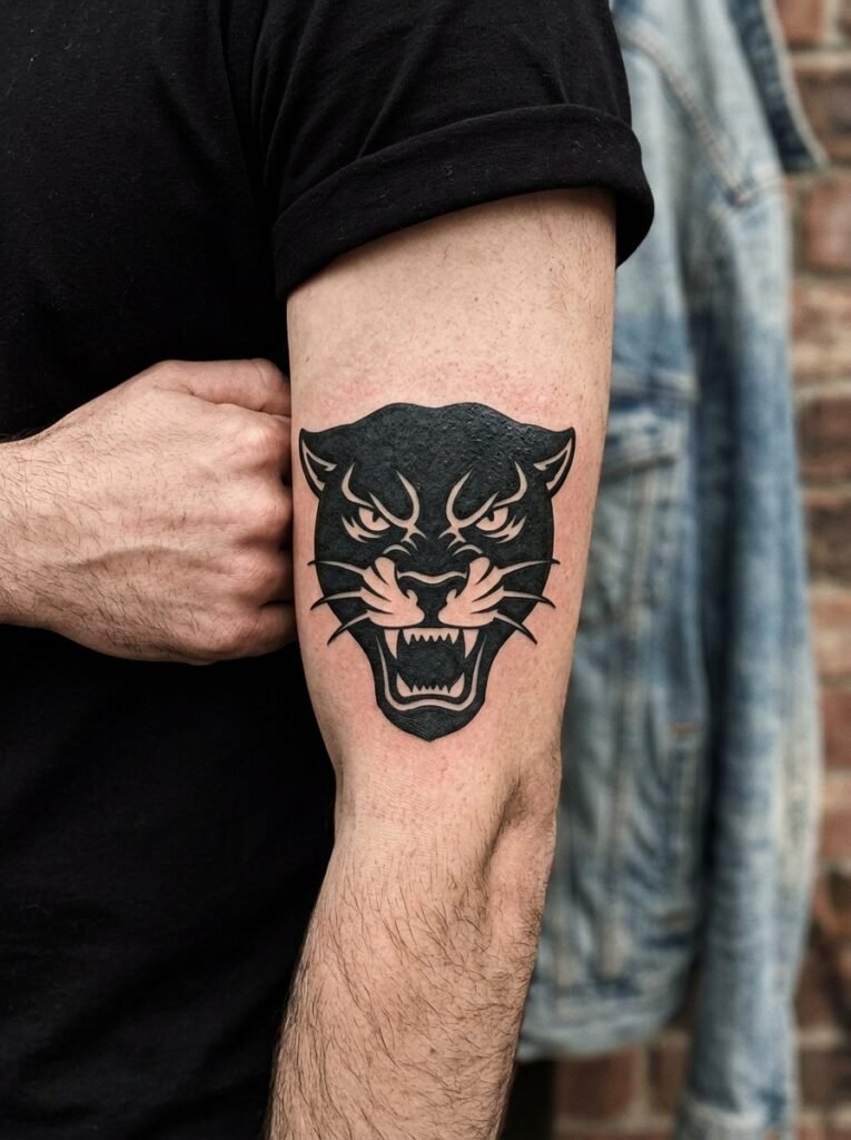 Black Panther Head With Negative