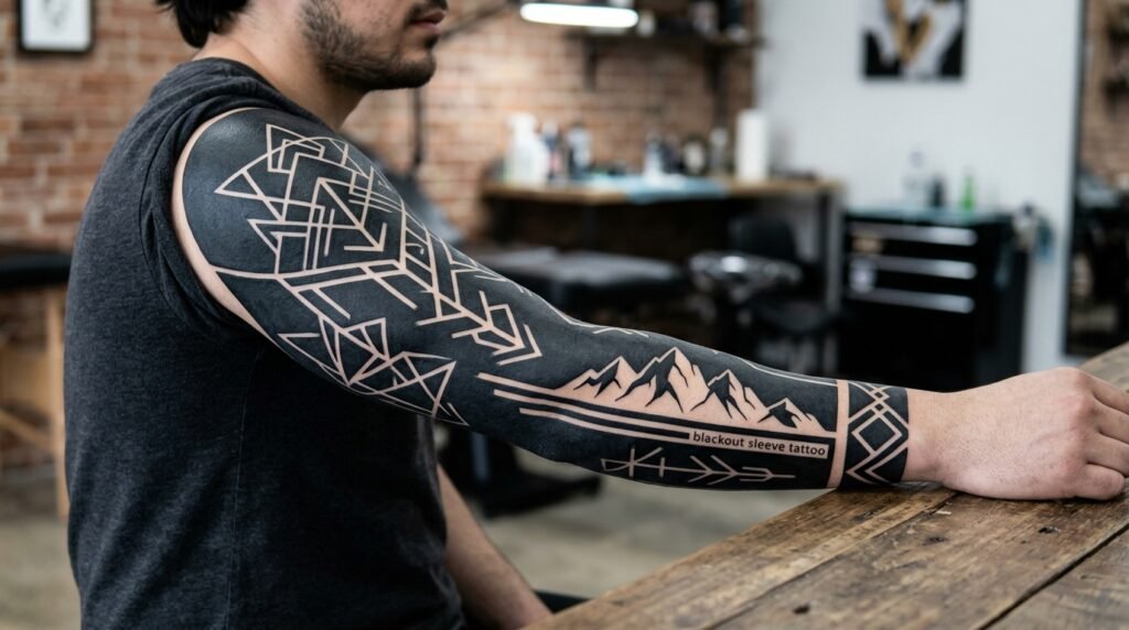 blackout sleeve tattoo