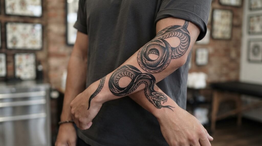Cool Snake Arm Tattoo