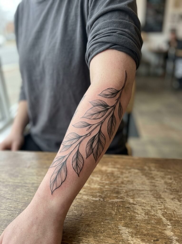 botanical forearm ink