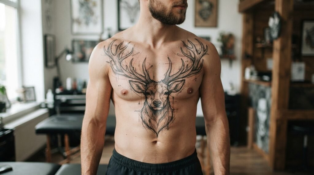  Stag Chest Drawing