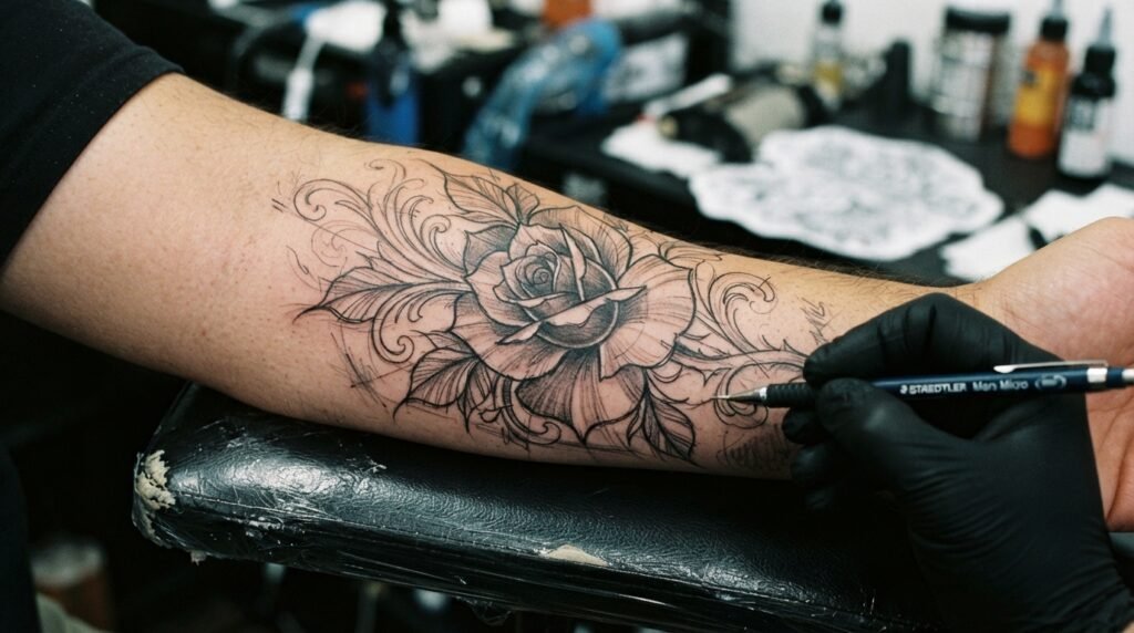 Chicano Rose Drawing