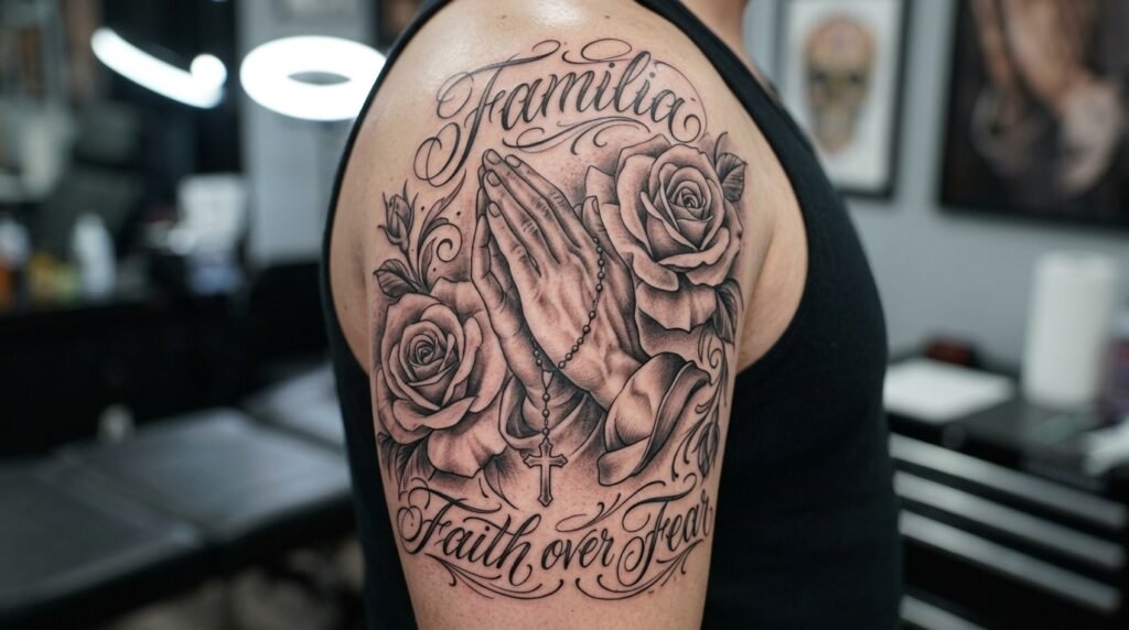 Chicano sleeve tattoo