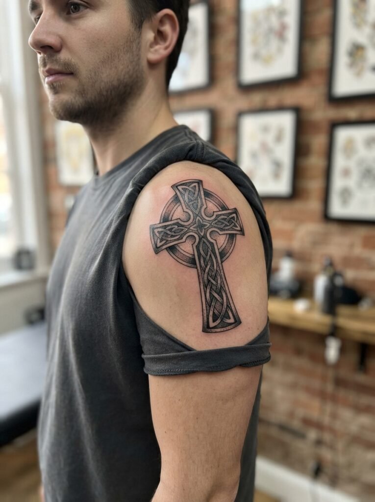 Shoulder Cross Tattoo Ideas