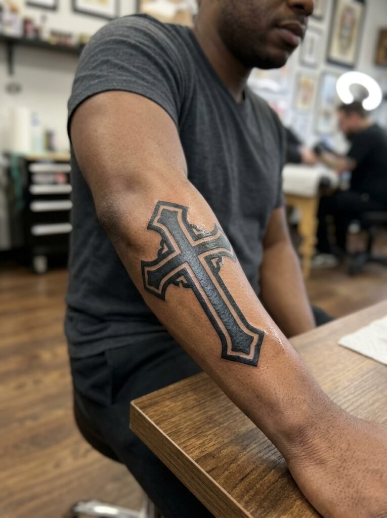 Black Men Cross Tattoo Ideas