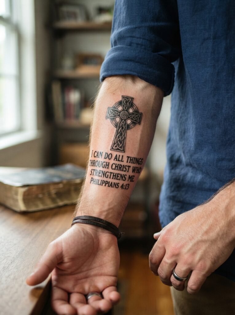 Bible Verse Cross Tattoo
