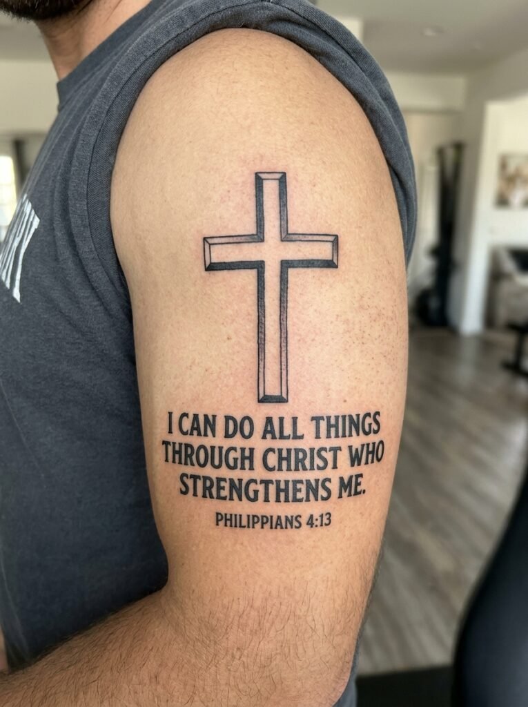 cross bible verse tattoo