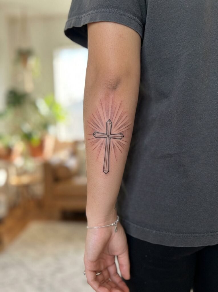 cross with light rays