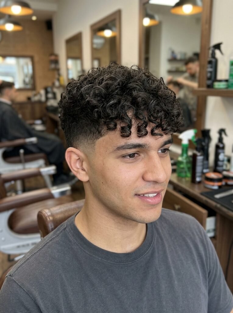 Curly Long Crop With Mid Fade