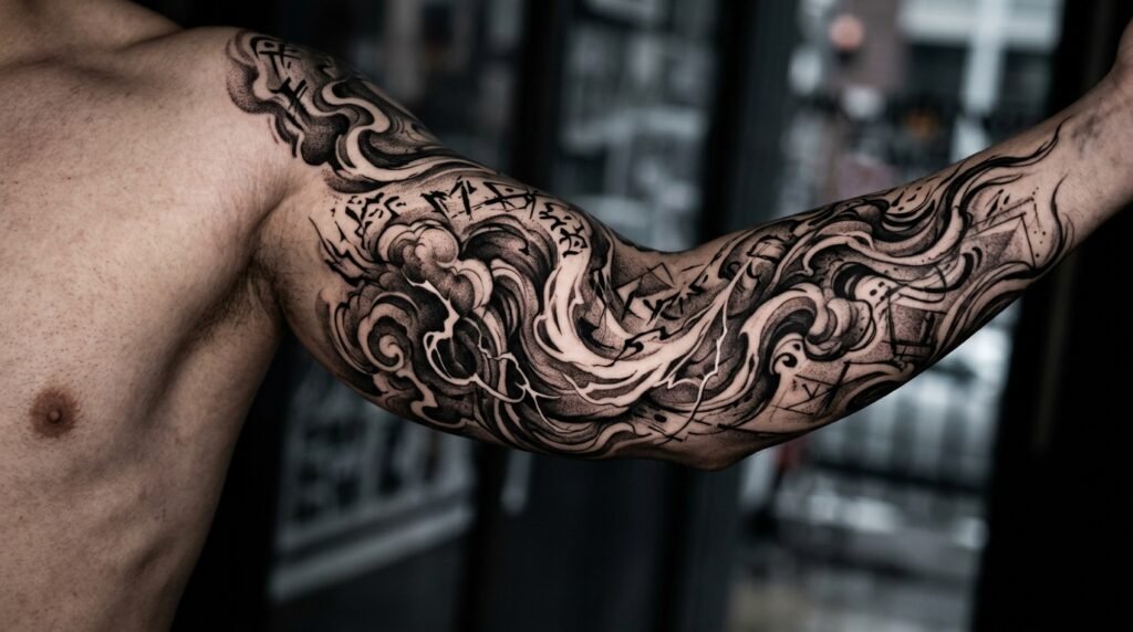 Dark Anime Arm Tattoo