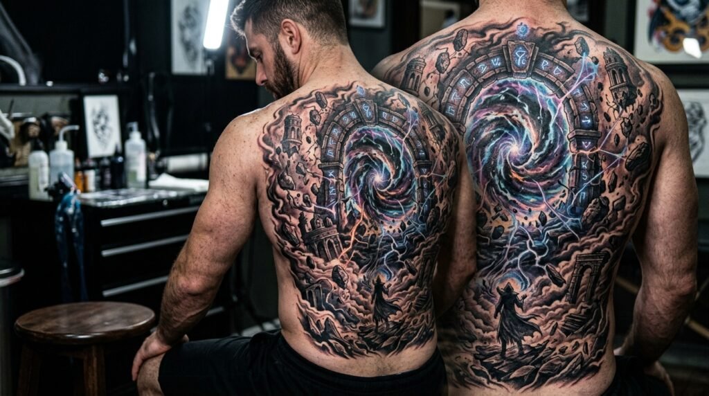 Portal Back Tattoo