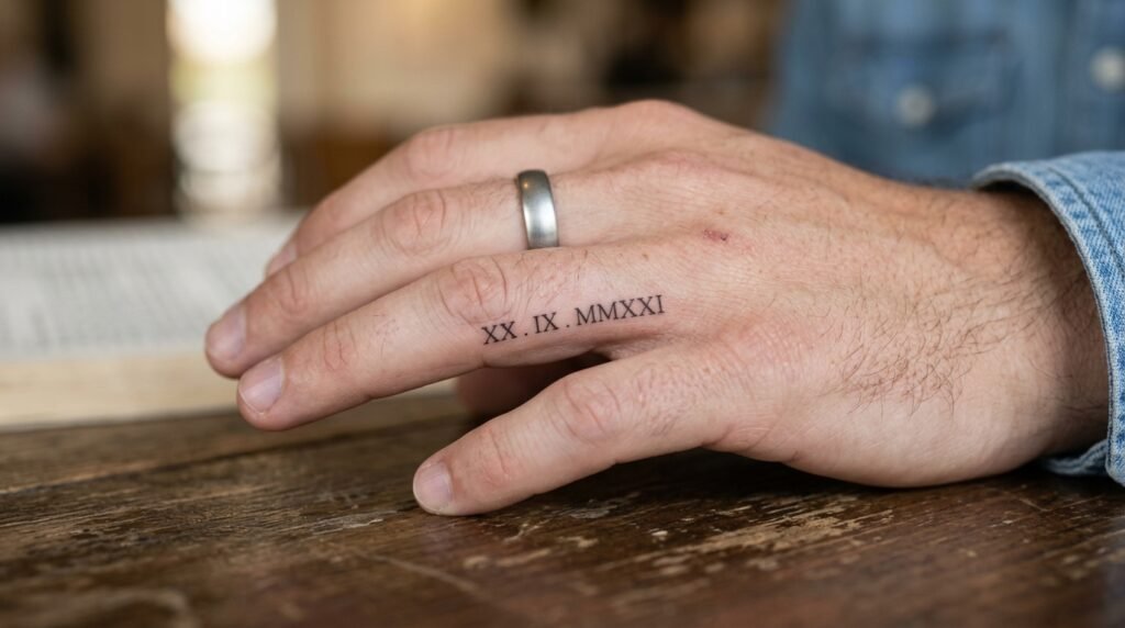 Date Finger Tattoo